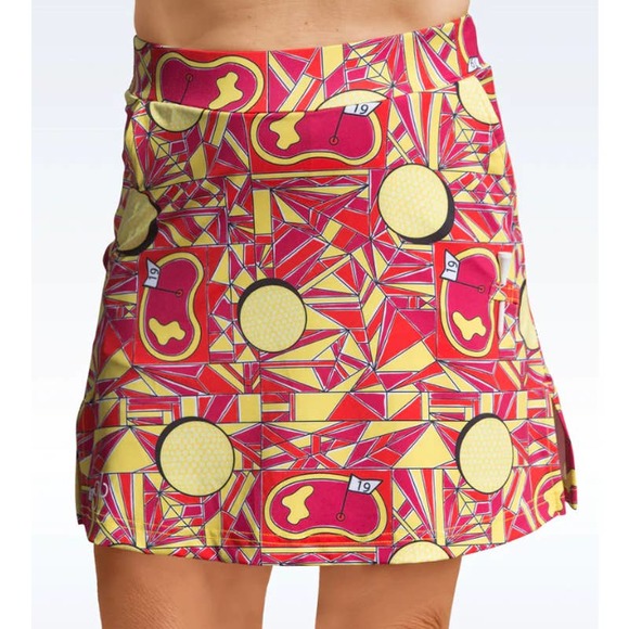 Golf Bella Angle Shot Straight Skort Red Yellow Size Small - Picture 11 of 12